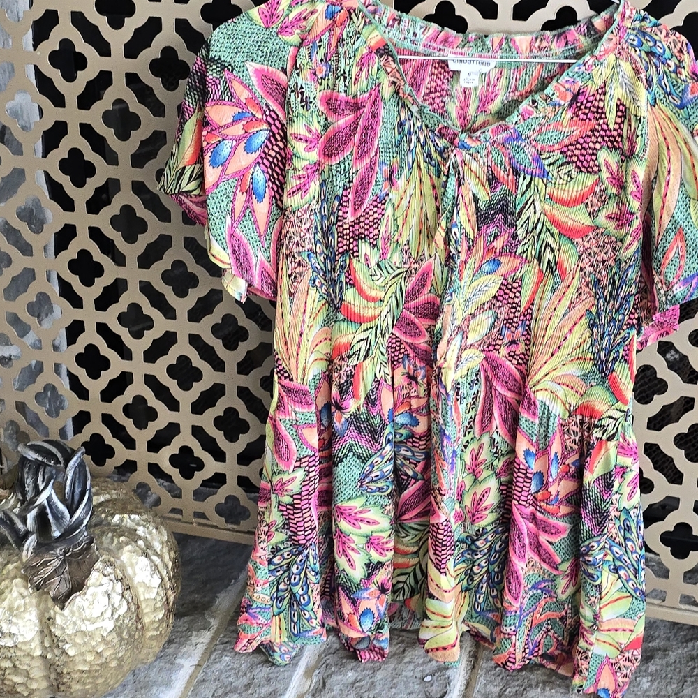 Tropical Print Women's Blouse